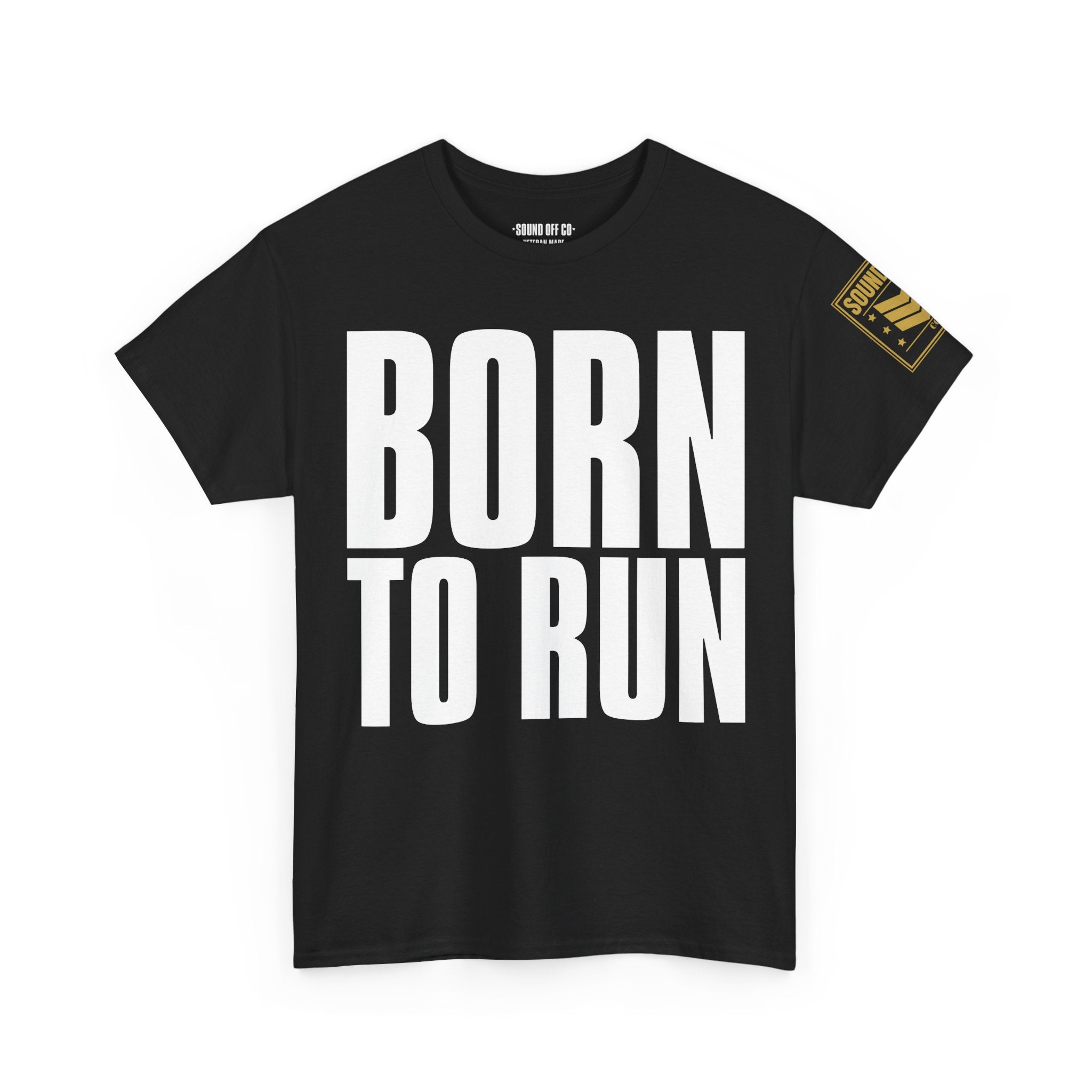 Born To Run Never From A Firefight · Military T-Shirt